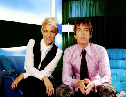 Το pop συγκρότημα Roxette σε εσωτερικό χώρο.