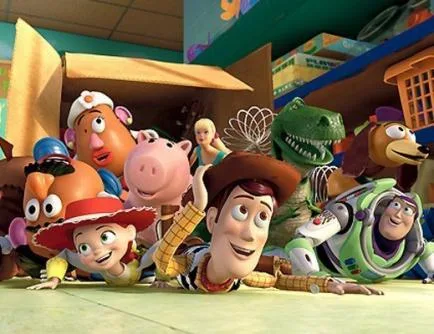 Χαρακτήρες από την ταινία Toy Story σε ομαδική σκηνή.
