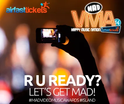 Αφίσα για το Kick Off Party των Mad Video Music Awards 2014 by AirFastTickets.