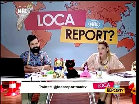 Ο Fran και η Μαντώ στο πλατό της εκπομπής Loca Report του Mad TV.