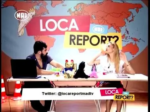 Ο Fran και η Μαντώ στο πλατό της εκπομπής Loca Report του Mad TV.