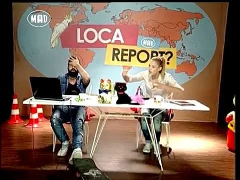 Ο Fran και η Μαντώ στο πλατό της εκπομπής Loca Report του Mad TV.