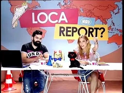 Ο Fran και η Μαντώ στο πλατό της εκπομπής Loca Report του Mad TV.