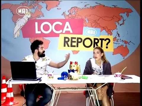 Ο Fran και η Μαντώ στο πλατό της εκπομπής Loca Report του Mad TV.