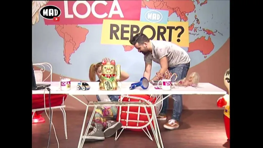 Ο Φραν και η Μαντώ σε τηλεοπτικό πλατό του Mad TV.