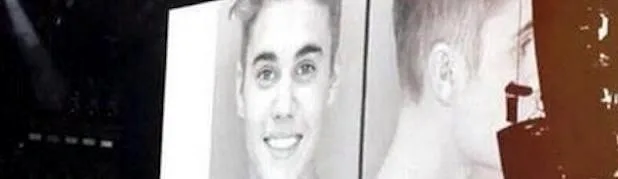 Φωτογραφία σύλληψης του Justin Bieber σε video wall συναυλίας