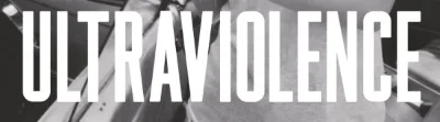 Ο τίτλος του άλμπουμ Ultraviolence της Lana Del Rey σε ασπρόμαυρο φόντο.