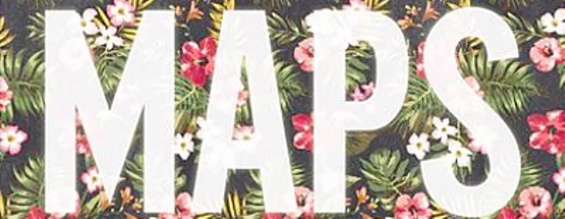 Το εξώφυλλο του single Maps των Maroon 5 με φόντο τροπικά λουλούδια και φύλλα.