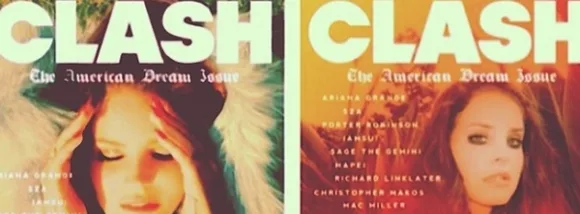 Δύο εξώφυλλα του περιοδικού Clash με τη Lana Del Rey.