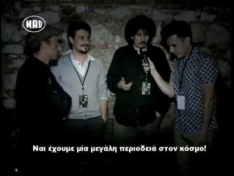 Τέσσερις άνδρες σε συνέντευξη για το Breaking Mad στο Athens Technopolis Jazz Festival.