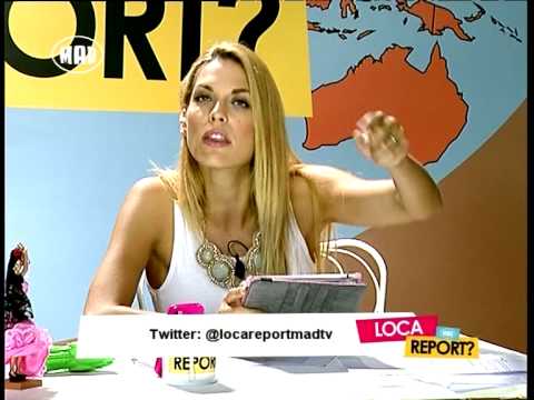 Η Μαντώ Γαστεράτου στο πλατό της εκπομπής Loca Report του Mad TV.