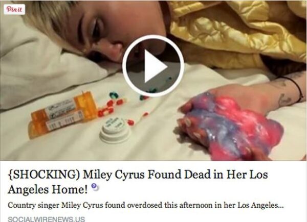Ποιοί έγραψαν ότι η Miley Cyrus είναι νεκρή;
