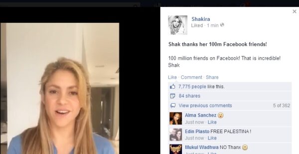 Η Shakira έφτασε τους 100 εκατομμύρια φίλους στο Facebook! Δείτε το βίντεο που ανέβασε!