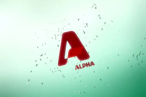 Το λογότυπο του τηλεοπτικού σταθμού ALPHA.