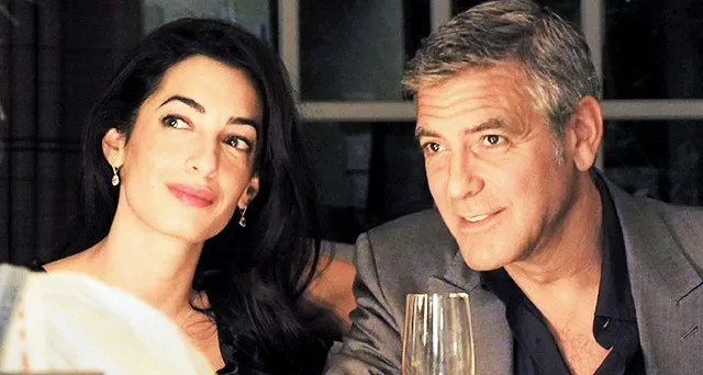 Ο George Clooney και η Amal Alamuddin σε κοινή τους εμφάνιση.