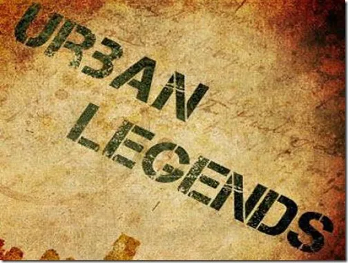 Κείμενο Urban Legends σε φόντο παλαιωμένου χαρτιού.