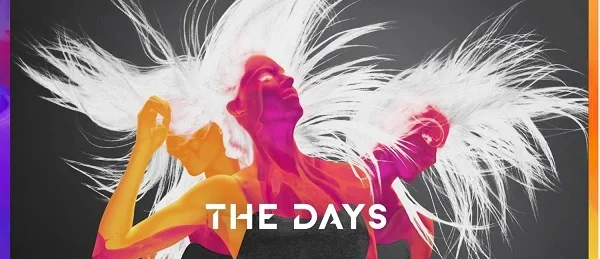 Εξώφυλλο του single The Days με καλλιτεχνική απεικόνιση φιγούρων σε έντονα χρώματα.