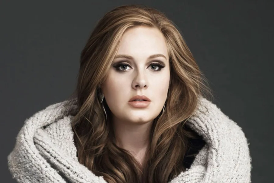 Πορτρέτο της Adele με πλεκτή ζακέτα