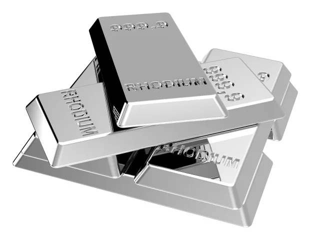 Rhodium ingots background.