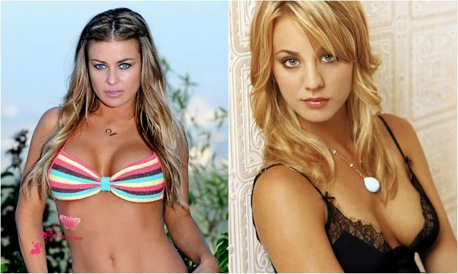 Η Kaley Cuoco και η Carmen Electra σε φωτογραφίες πορτρέτου.