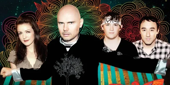 Ο Billy Corgan και οι Smashing Pumpkins σε ψυχεδελικό φόντο.