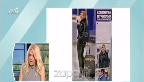 Η Σάσα Σταμάτη και η Κωνσταντίνα Σπυροπούλου σε τηλεοπτικό στιγμιότυπο.