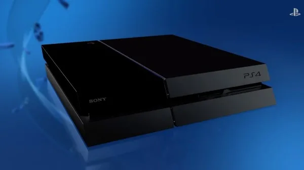 Κονσόλα PlayStation 4 σε μπλε φόντο