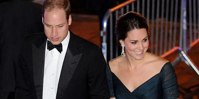 Ο πρίγκιπας William και η Kate Middleton σε επίσημη βραδινή εμφάνιση.
