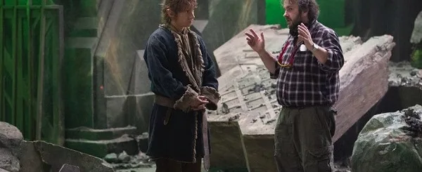 Ο Peter Jackson και ο Martin Freeman στα γυρίσματα της ταινίας Hobbit.