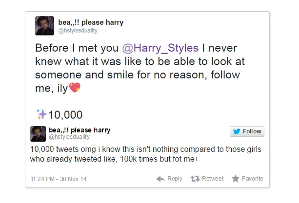 This One Direction Fan Tweeted Harr