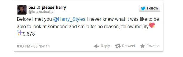 This One Direction Fan Tweeted Harry Styles The Exa