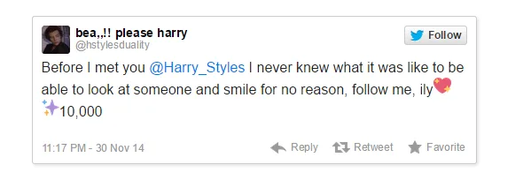This One Direction Fan Tweeted Harry Styles The Exact Same Tweet 10 000 Times