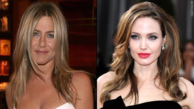 Η Jennifer Aniston και η Angelina Jolie σε κολλάζ φωτογραφιών.