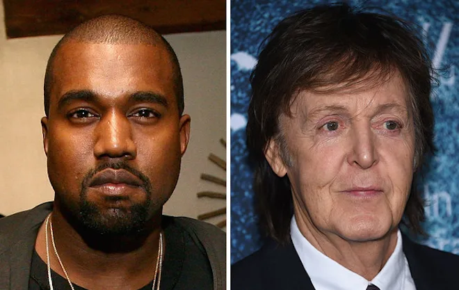Ο Kanye West και ο Paul McCartney σε κολλάζ φωτογραφιών.