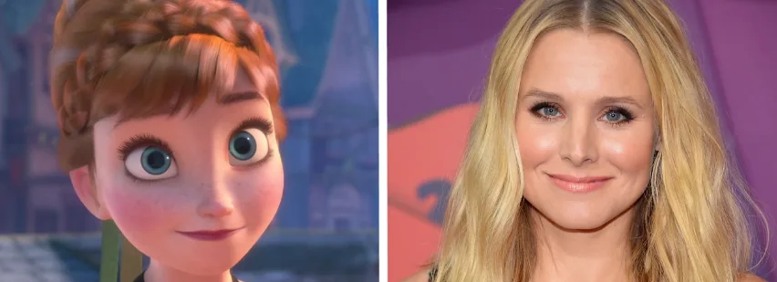 Η πριγκίπισσα Anna από το Frozen δίπλα στην ηθοποιό Kristen Bell.