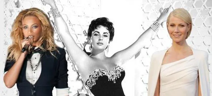 Κολάζ με την Beyonce, την Elizabeth Taylor και την Gwyneth Paltrow.