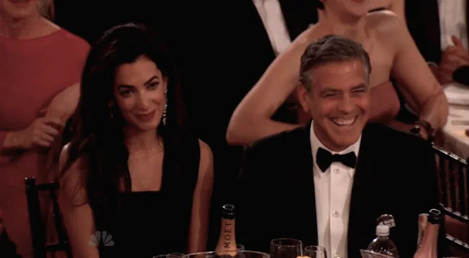 Ο George Clooney και η Amal Alamuddin στις Χρυσές Σφαίρες.
