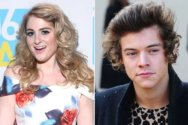 Η Meghan Trainor και ο Harry Styles σε κολλάζ φωτογραφιών.