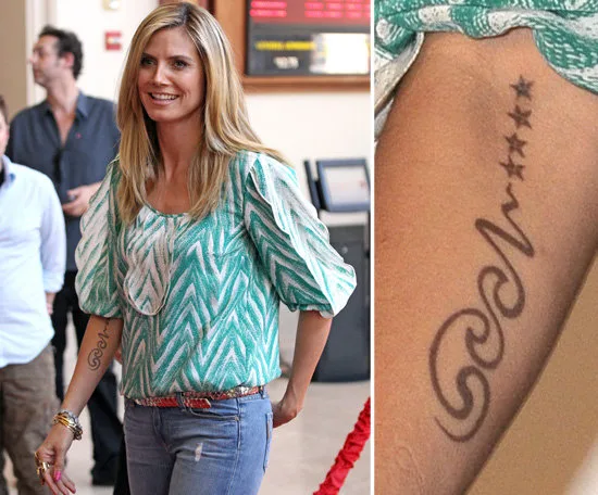 Heidi-Klum-arm-tattoo-marked-her--husband-Seal-fourth