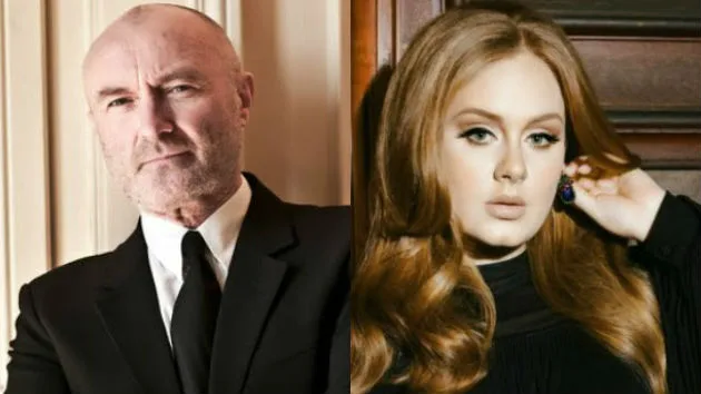 Ο Phil Collins και η Adele σε κολλάζ φωτογραφιών.