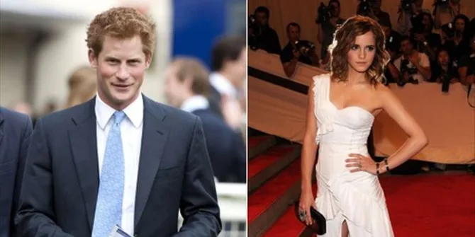 Ο πρίγκιπας Harry και η Emma Watson σε κολλάζ φωτογραφιών.