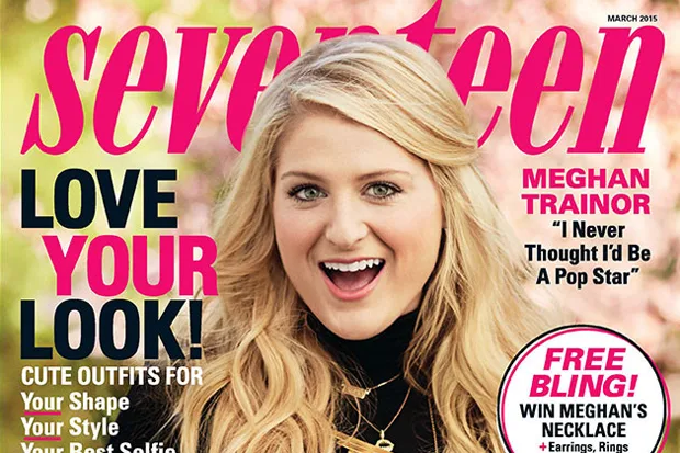 Η Meghan Trainor στο εξώφυλλο του περιοδικού Seventeen.