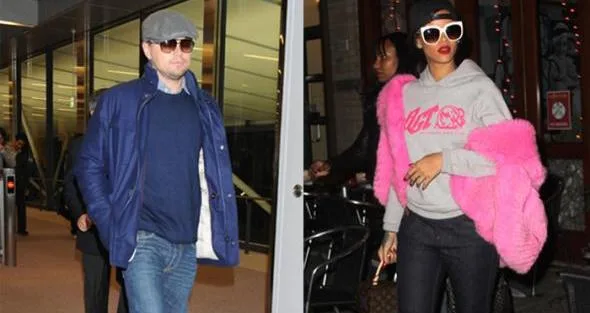 Ο Leonardo DiCaprio και η Rihanna σε κολλάζ φωτογραφιών από εξόδους τους.