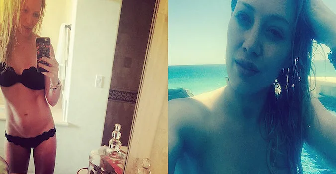 Η Hilary Duff σε σέλφι με μαγιό και στην πισίνα