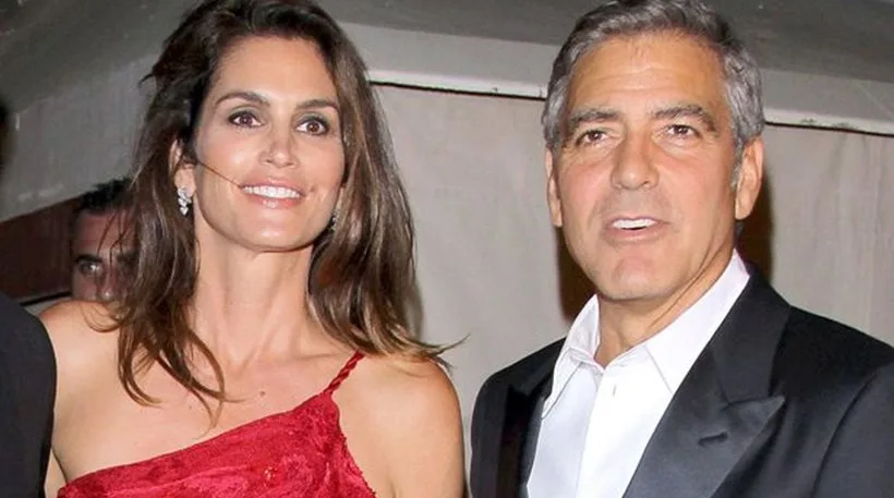 Η Cindy Crawford και ο George Clooney σε κοινή εμφάνιση.
