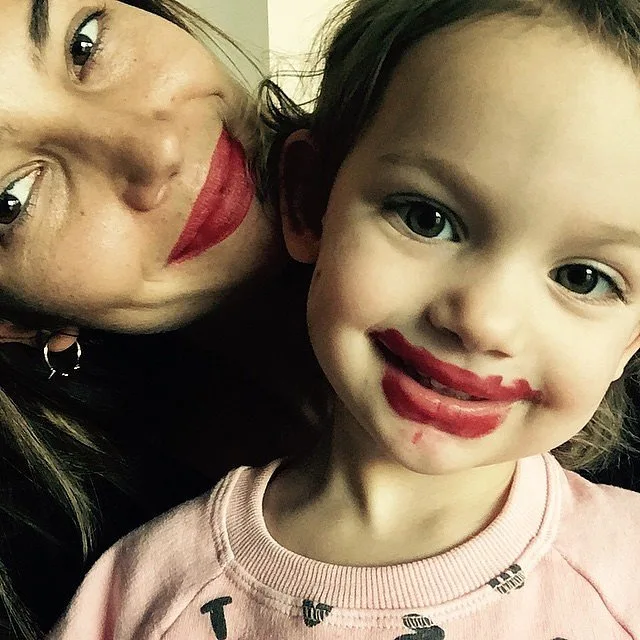 Lily-Dixie-showed-off-matching-red-lips-March-2015