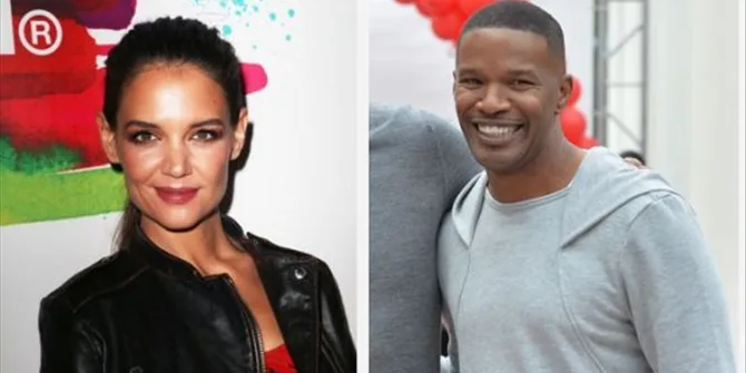 Κολάζ φωτογραφιών της Katie Holmes και του Jamie Foxx.