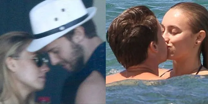 Κολάζ φωτογραφιών του Patrick Schwarzenegger με γυναίκες.