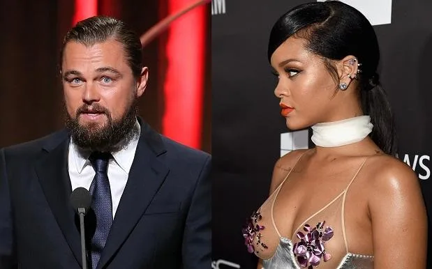 Ο Leonardo DiCaprio και η Rihanna σε κολλάζ φωτογραφιών.