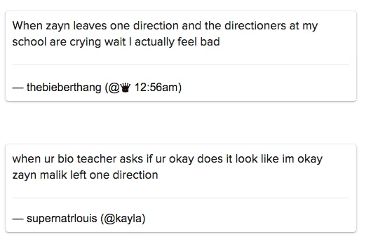 Teens Are Posting Videos And Pictures Of Themselves Crying Over Zayn Malik Leaving One Direction